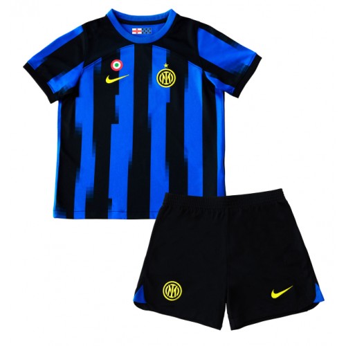 Fotballdrakt Barn Inter Milan Hjemmedraktsett 2023-24 Kortermet (+ Korte bukser)